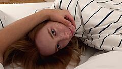 stepbrother casually warmed up his stepsister using his cock in a homemade roleplay with spanking and licking