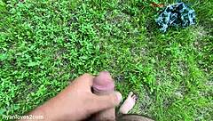 this brunette amateur went solo outdoors for a homemade session and ended up cumming everywhere in usa nature