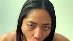 Amateur couple Nysdel shares POV blowjob on stepdad's massive big black cock