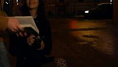 What happens when a nerdy mature slut with glasses gets roughly fucked hard by a strapon in POV?