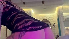 Brazilian latina masturbates solo in hotel room with big ass flashing