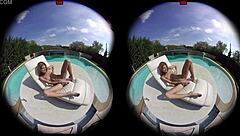 virtualporndesire features gina gerson enjoying some fun by the pool in 180 vr at 60 fps.
