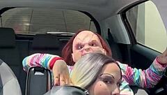 Chucky safado fudendo a tiffanny no halloween with big ass latina riding in cowgirl