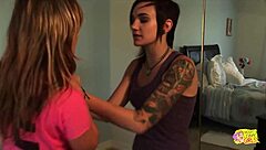 sasha heart and nikki hearts dive into steamy lesbian licking and fingering on the bed