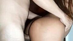 teen takes monster cock creampie in her big ass during anal sex standing up