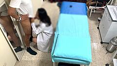 Argentine married nurse stays late at the office under hidden camera watch