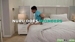 Wow, Check Out This Sexy Tattooed Blonde Teen 18+ Masseuse Sliding Her Wet Naked Body In Nuru Gel All Over Her Client!