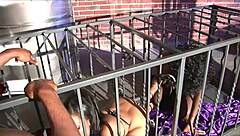 Justice's phat booty stretches around massive black cock in lingerie