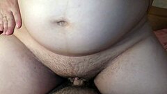 my bbw ex-girlfriend tricks me with a blindfold, yanks off the condom, and rides until she gets a pregnant creampie from milky mari