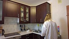 stuck blonde teacher bends over for quick doggy fuck with mature couple in homemade college session leading to moaning orgasm