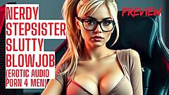 Hey nerdy stepsister can you give that blowjob asmr joi for taboo erotic audio? Make it cum covered with creampie instructions!