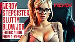 Hey nerdy stepsister can you give that blowjob asmr joi for taboo erotic audio? Make it cum covered with creampie instructions!