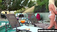 so this alluring stepmom dives into an ass-rimming sixty-nine with her bikini-clad blonde stepdaughter during taboo muff diving