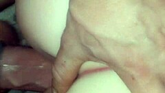 Tight girlfriend slides in that new buttplug before bending over for doggystyle fucking with big cock