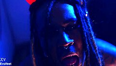 Big ass babe dominates with heel play and footjob while choking and gagging her sub in bisexual femdom session