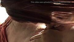 Hey, watch this young ebony slut deepthroating and gagging on cock