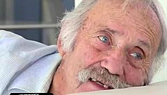 Hey, these horny step siblings are daring to have bareback sex right next to their sleeping grandpa 😏