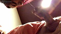Hey, watch this young ebony slut deepthroating and gagging on cock