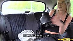 Thick Cock Stretches Shaved Pussy Bent Over Doggystyle In Backseat