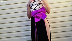 Hey, check out my horny Japanese stepsister fingering her tight asshole and wet pussy outdoors like that