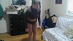 Amateur Chubby Woman With Big Natural Tits And Hairy Pussy Does 40 Minute Workout Challenge From Gym Attire To Naked Yoga