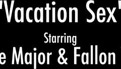 fallon west bends over to deepthroat rome major's monster black cock before riding it hard