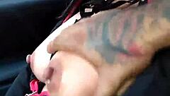 Mexican Mature Woman Driving in Her Car