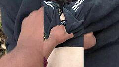 Why does this emo slut crave rough dick in a public park with choking and creampie