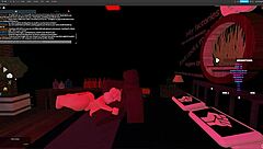 Blonde bitch gets fucked hard by monster cock in deepthroat action! Rough pounding in Roblox Studio!