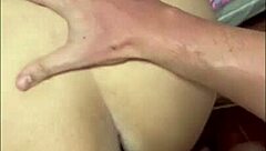 Arab wife gets ass fingered and fucked doggystyle by husband in kitchen with creampie!