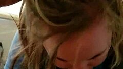 hey, you think this blonde can handle sucking that hung stud until he explodes everywhere?