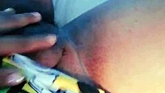 the trans girl decides to go solo, exploring her body in a quiet moment of self-pleasure.