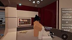 horny bitch gets rough fucked while riding on roblox