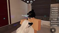 horny bitch gets rough fucked while riding on roblox