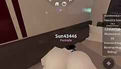 horny bitch gets rough fucked while riding on roblox