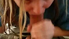 hey, you think this blonde can handle sucking that hung stud until he explodes everywhere?