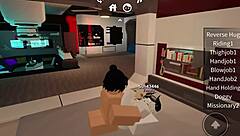 horny bitch gets rough fucked while riding on roblox