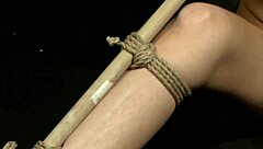 tormented bitch got tied up and punished roughly in garage with toys