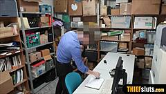 busty ebony teen thief gets punish fucked hard by pervy office cop