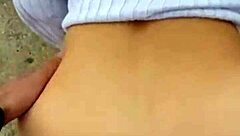 Big Cock Pulls Cum from Latina Pussy in Doggystyle Before She Swallows the Mouthful