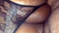 i oiled up my black ass and he stirred that big dick deep in my fat pussy