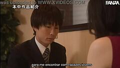 You want this busty married Japanese with big tits taking young guys' cum?