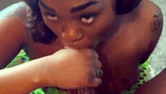 Ebony Stripper Dances Then Rides Big Black Cock in Wet Pussy Fucking and Cumshot