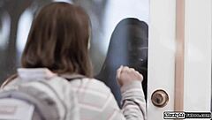 big tits milf eagerly sucks her husband's bbc right out of the petite teen 18+'s tight pussy