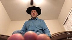 this cowboy takes charge in pov style making you worship his bare feet domination