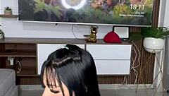 Beautiful Colombian Latina Brunette With Fake Tits And Cute Big Ass Plays With Dildos