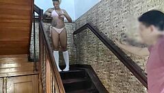 Amateur brunette babe bends over for taboo doggystyle assfucking in homemade setup