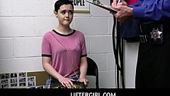 Officer jack finds a vibrator in jade valentines purse and she gets punished with deepthroat and sex.