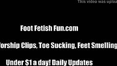 we start teasing you gently with our feet while you jerk off slowly