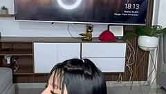 Beautiful Colombian Latina Brunette With Fake Tits And Cute Big Ass Plays With Dildos